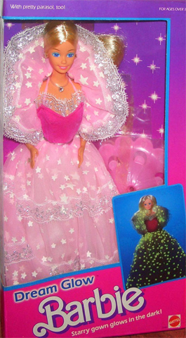 barbie pink dress glowing stars